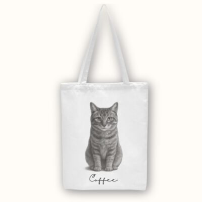 Custom Pet Tote Bag Personalized With Pet Portrait custom pet tote bag with pet portrait and name, personalized pet tote bag gift for pet lover